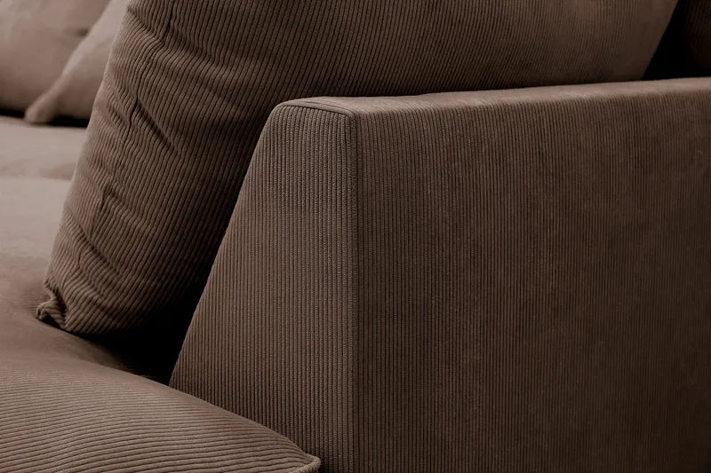 Rossita Lyx 4-sits Extra djup Soffa med Schäslong Höger - Brun Manchester - Products - Möbler - Soffa - Divansoffa & schäslongsoffa - 4 sits soffa med divan