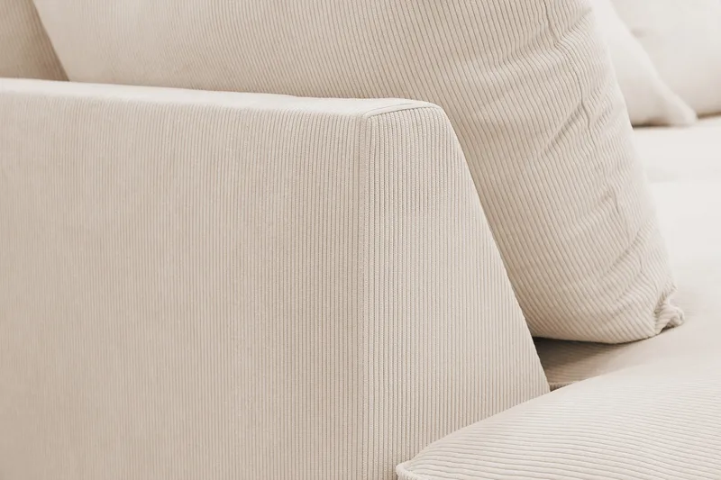 Rossita Lyx 4-sits Extra djup Soffa med Schäslong Vänster - Beige Manchester - Products - Möbler - Soffa - Divansoffa & schäslongsoffa - 4 sits soffa med divan