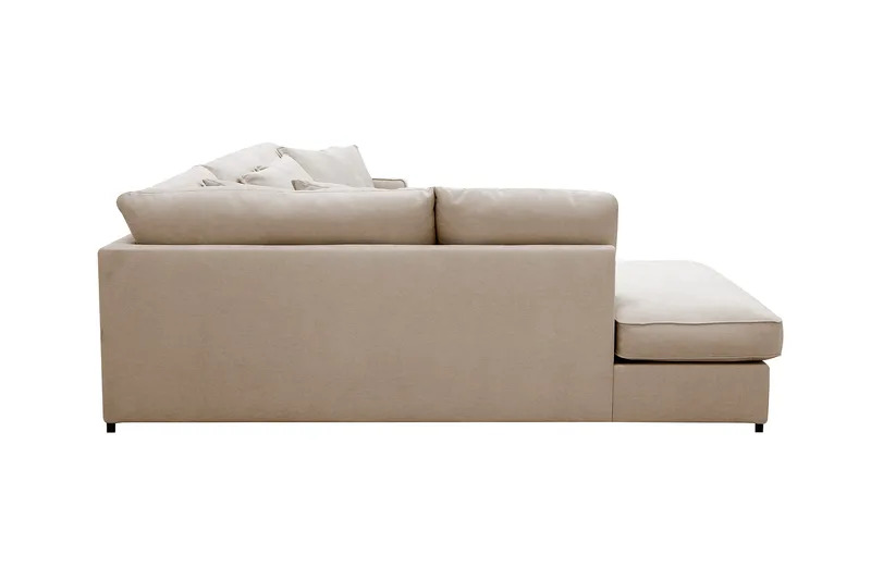 Rossita Lyx 4-sits Extra djup Soffa med Schäslong Vänster - Beige Tyg - Products - Möbler - Soffa - Divansoffa & schäslongsoffa - 4 sits soffa med divan
