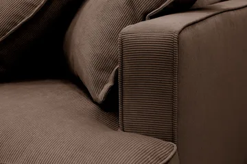 Rossita Lyx 4-sits Extra djup Soffa med Schäslong Vänster - Brun Manchester - Products - Möbler - Soffa - Divansoffa & schäslongsoffa - 4 sits soffa med divan