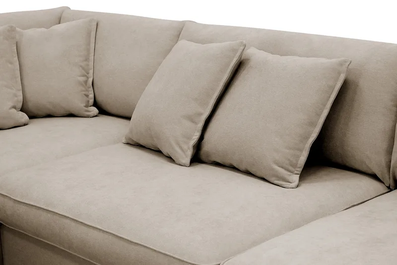 Rossita Lyx 4-sits Extra djup Soffa med Schäslong Vänster - Brun Tyg - Products - Möbler - Soffa - Divansoffa & schäslongsoffa - 4 sits soffa med divan