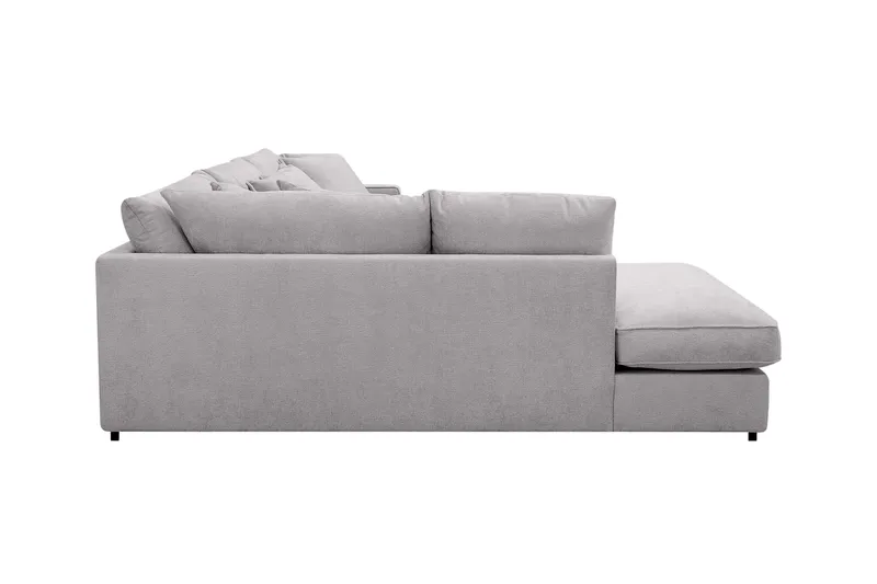 Rossita Lyx 4-sits Extra djup Soffa med Schäslong Vänster - Grå Chenille - Products - Möbler - Soffa - Divansoffa & schäslongsoffa - 4 sits soffa med divan