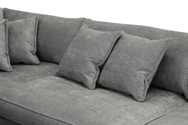 Rossita Lyx 4-sits Extra djup Soffa med Schäslong Vänster - Grå Chenille - Products - Möbler - Soffa - Divansoffa & schäslongsoffa - 4 sits soffa med divan