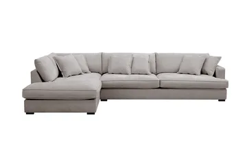 Rossita Lyx 4-sits Extra djup Soffa med Schäslong Vänster - Grå/Brun Chenille - Products - Möbler - Soffa - Divansoffa & schäslongsoffa - 4 sits soffa med divan