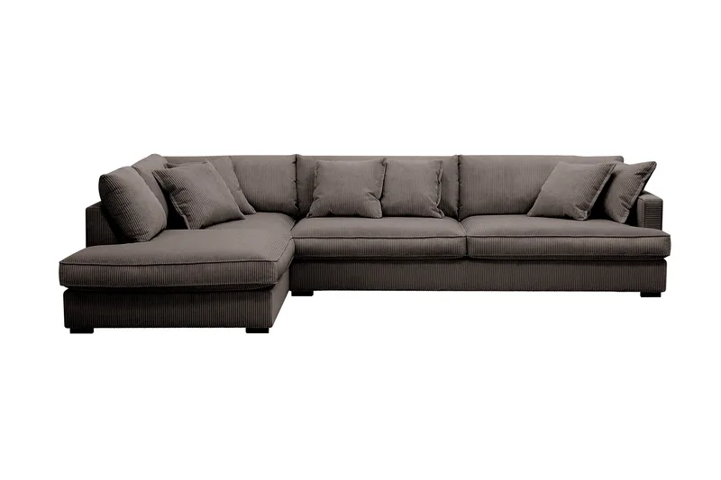 Rossita Lyx 4-sits Extra djup Soffa med Schäslong Vänster - Mörkgrå Manchester - Products - Möbler - Soffa - Divansoffa & schäslongsoffa - 4 sits soffa med divan