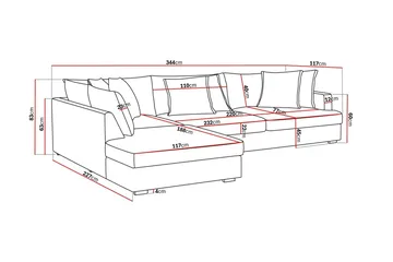 Rossita Lyx 4-sits Extra djup Soffa med Schäslong Vänster - Mörkgrön Manchester - Products - Möbler - Soffa - Divansoffa & schäslongsoffa - 4 sits soffa med divan