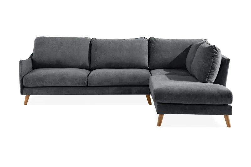 Trend Lyx Schäslongsoffa Höger, Mörkgrå/Ek