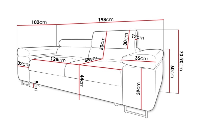 Gabina Soffa 2-sits - Grå - Products - Möbler - Soffa - 2 sits soffa