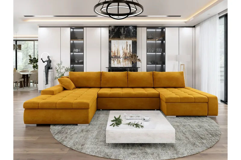 Gamal Soffa Dubbeldivan 4-sits - Brun - Products - Möbler - Soffa - Sammetssoffa