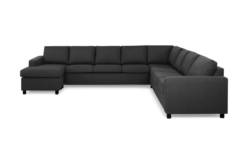 Crazy 7-sits Vändbar U-formad XX-Large Hörnsoffa med divan i Tyg, Mörkgrå / Antracit