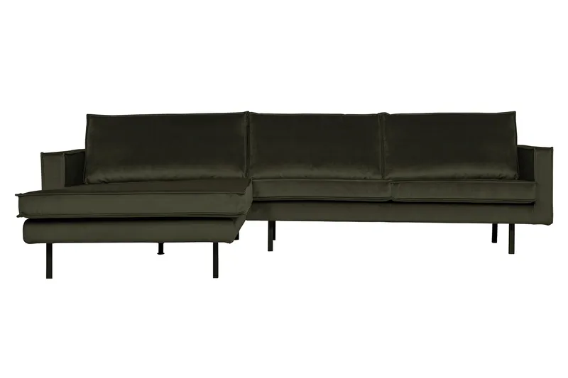 Lissbon Divansoffa Vänster - Mörkgrön - Products - Möbler - Soffa - Sammetssoffa