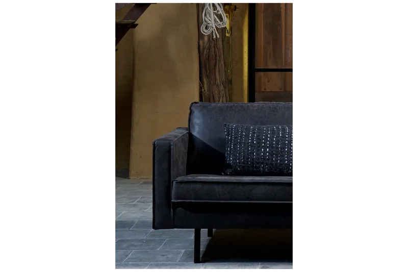 Lissbon Hörnsoffa - Svart - Products - Möbler - Soffa - Skinnsoffa