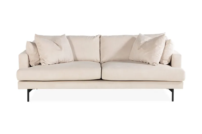 Menard 4-sits Djup Manchestersoffa, Beige