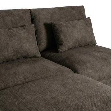 Dubai Divansoffa Vänster Extra Djup i Chenille - Mörkbrun - Products - Möbler - Soffa - Modulsoffa - Komplett modulsoffa