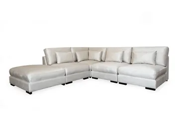 Dubai Schäslongsoffa Höger Sammet Extra Djup - Vit - Products - Möbler - Soffa - Modulsoffa - Komplett modulsoffa
