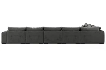Dubai Stor U-modulsoffa Large med Divan Höger Sammet Extra Djup - Mörkgrå - Products - Möbler - Soffa - Modulsoffa - Komplett modulsoffa