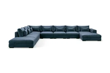 Dubai U-modulsoffa Large med Divan Höger Sammet Extra Djup