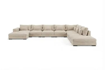 Dubai U-modulsoffa Large med Divan Vänster Extra Djup i Chenille