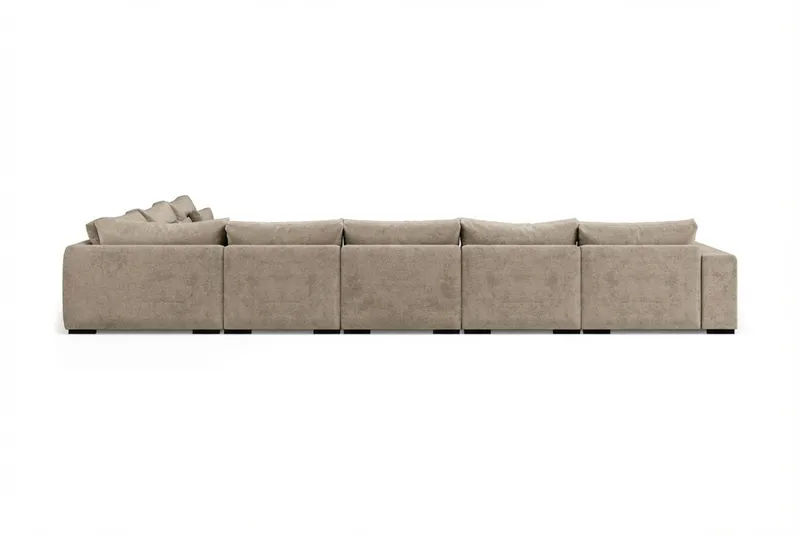Dubai U-modulsoffa Large med Divan Vänster Extra Djup i Chenille - Brun - Products - Möbler - Soffa - Modulsoffa - Komplett modulsoffa