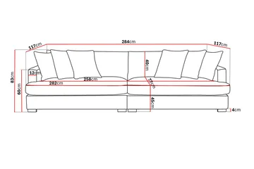 Rossita Lyx 4-sits Extra djup Soffa i Chenille - Ljusgrå - Products - Möbler - Soffa - 4 sits soffa