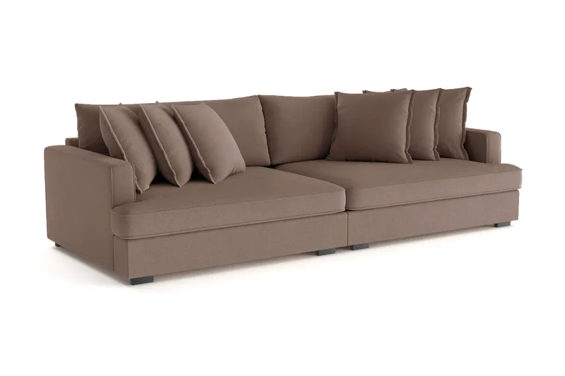 Rossita Lyx 4-sits Extra djup Soffa i Tyg - Brun - Products - Möbler - Soffa - 4 sits soffa