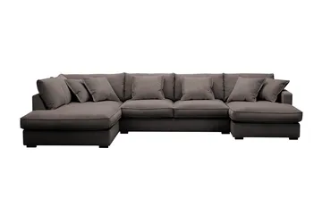 Rossita Lyx 5-sits Högervänd U-formad Extra djup Soffa med Divan och Schäslong i Manchester - Brun - Products - Möbler - Soffa - U-soffa