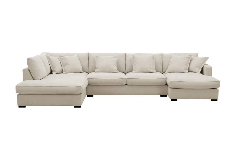 Rossita Lyx 5-sits Högervänd U-formad Extra djup Soffa med Divan och Schäslong i Tyg - Beige - Products - Möbler - Soffa - U-soffa