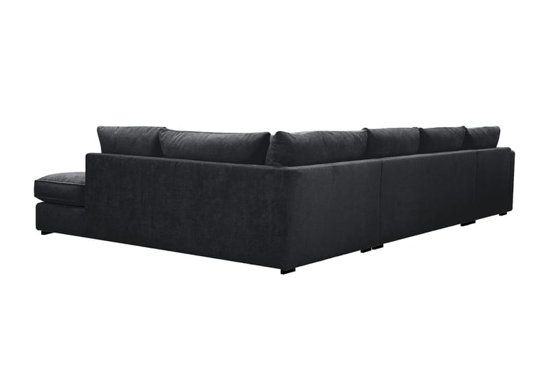 Rossita Lyx 5-sits Vänstervänd U-formad Extra djup Soffa med Divan och Schäslong i Chenille - Svart - Products - Möbler - Soffa - U-soffa