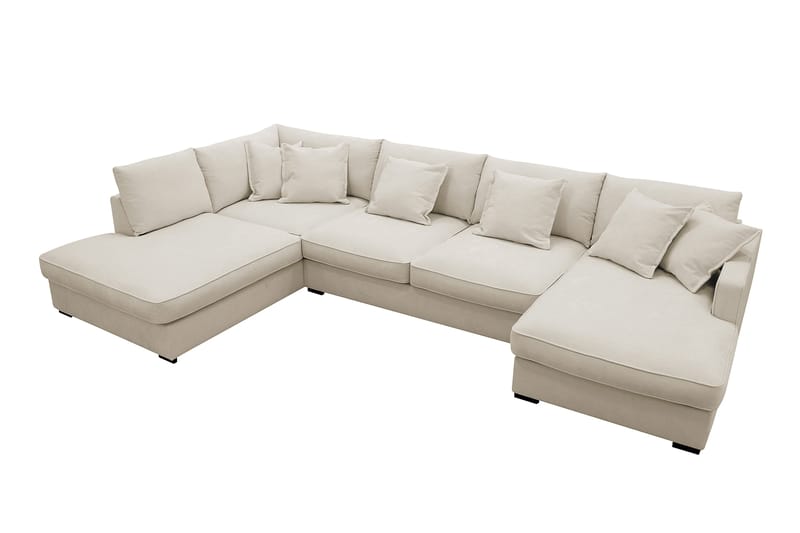 Rossita Lyx 5-sits Vänstervänd U-formad Extra djup Soffa med Divan och Schäslong i Tyg - Beige - Products - Möbler - Soffa - U-soffa