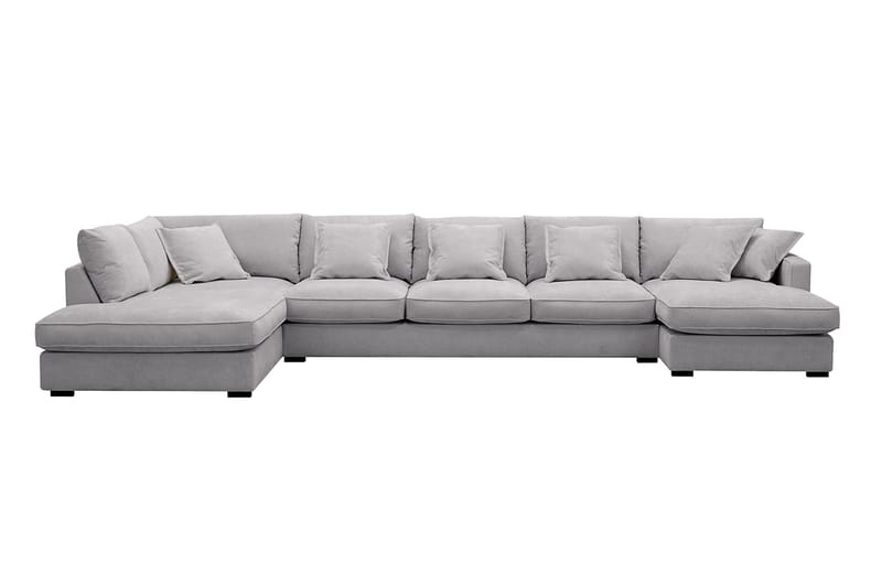 Rossita Lyx 6-sits Högervänd U-formad Extra djup Soffa med Divan och Schäslong i Chenille - Grå - Products - Möbler - Soffa - U-soffa