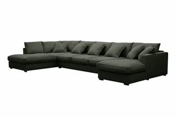 Rossita Lyx 6-sits Högervänd U-formad Extra djup Soffa med Divan och Schäslong i Manchester - Mörkgrön - Products - Möbler - Soffa - U-soffa