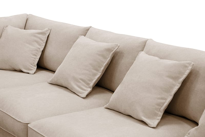 Rossita Lyx 6-sits Högervänd U-formad Extra djup Soffa med Divan och Schäslong i Tyg - Ljusbrun - Products - Möbler - Soffa - U-soffa