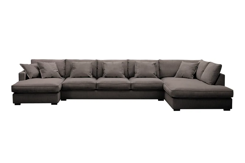 Rossita Lyx 6-sits Vänstervänd U-formad Extra djup Soffa med Divan och Schäslong i Manchester, Brun