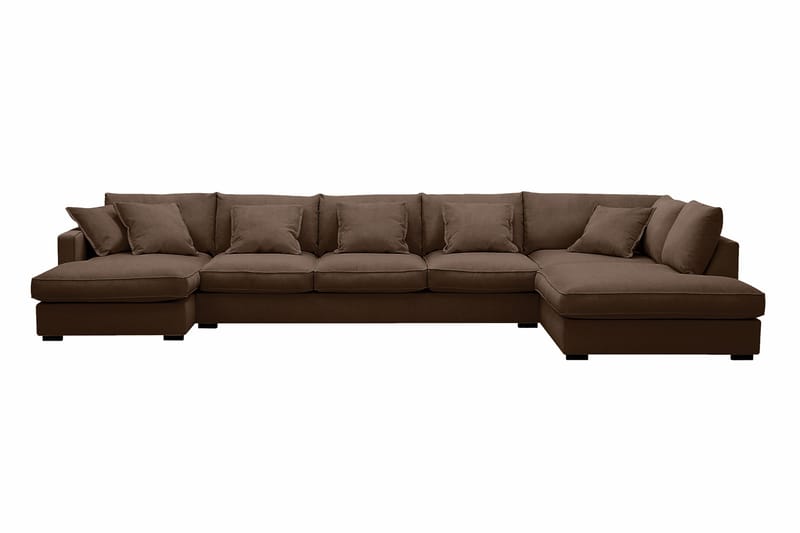 Rossita Lyx 6-sits Vänstervänd U-formad Extra djup Soffa med Divan och Schäslong i Manchester - Mörkbrun - Products - Möbler - Soffa - U-soffa