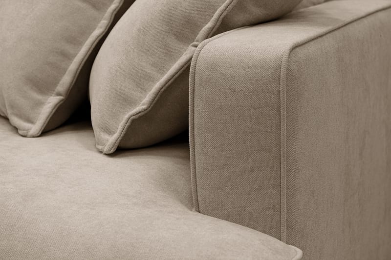Rossita Lyx 6-sits Vänstervänd U-formad Extra djup Soffa med Divan och Schäslong i Tyg - Brun - Products - Möbler - Soffa - U-soffa