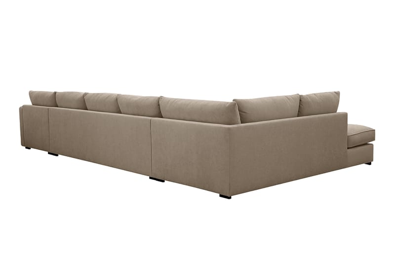 Rossita Lyx 6-sits Vänstervänd U-formad Extra djup Soffa med Divan och Schäslong i Tyg - Brun - Products - Möbler - Soffa - U-soffa