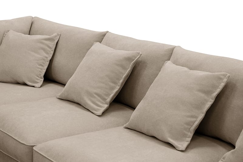 Rossita Lyx 6-sits Vänstervänd U-formad Extra djup Soffa med Divan och Schäslong i Tyg - Brun - Products - Möbler - Soffa - U-soffa