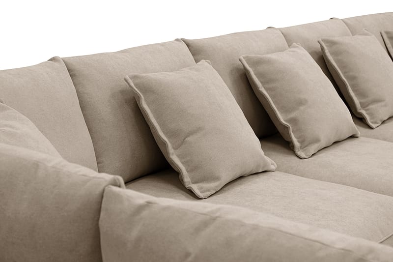 Rossita Lyx 6-sits Vänstervänd U-formad Extra djup Soffa med Divan och Schäslong i Tyg - Brun - Products - Möbler - Soffa - U-soffa