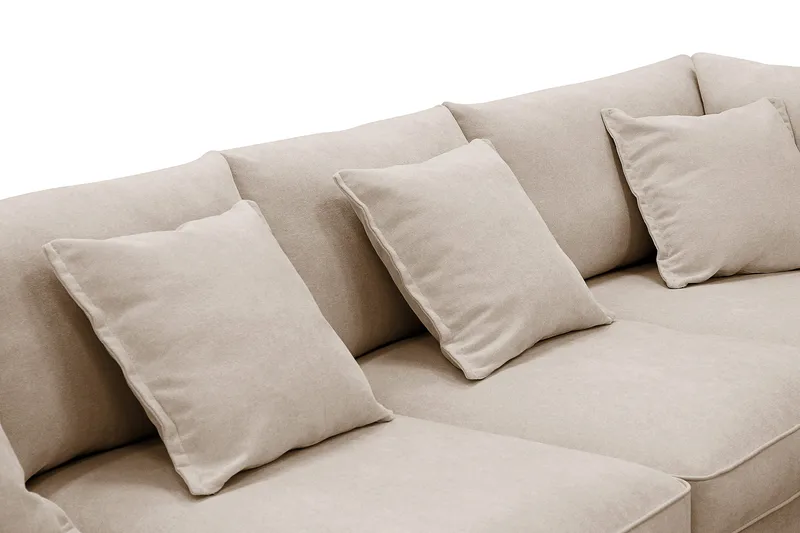 Rossita Lyx 6-sits Vänstervänd U-formad Extra djup Soffa med Divan och Schäslong i Tyg - Ljusbrun - Products - Möbler - Soffa - U-soffa
