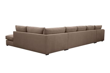 Rossita Lyx 6-sits Vänstervänd U-formad Extra djup Soffa med Divan och Schäslong i Tyg - Mörkbrun - Products - Möbler - Soffa - U-soffa
