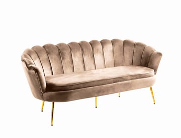 Soffa 3-sits i mörk beige sammet/mässing - Kingsley - Mörk beige - Products - Möbler - Soffa - Sammetssoffa