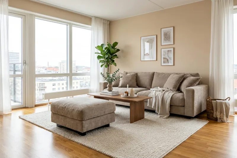 Valencia Soffgrupp Extra Djup 3-sits Soffa + Fotpall i Chenille - Brun - Products - Möbler - Soffa - Hörnsoffa