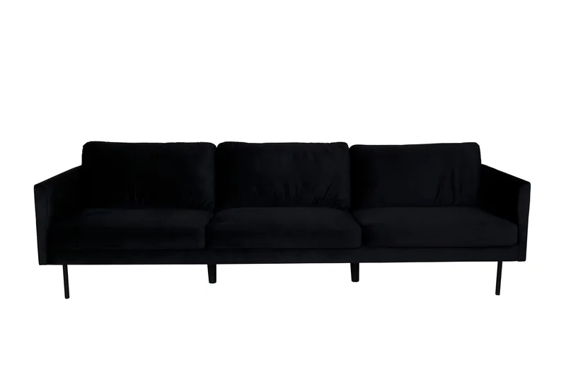 Zoom 3-sits Soffa Sammet, Svart