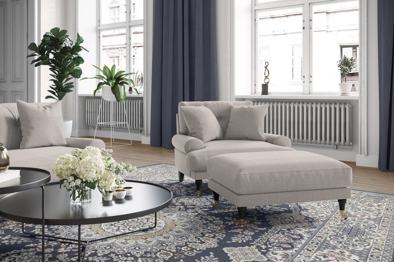 Andrew Loveseat - Beige/Krom - Products - Möbler - Fåtölj & stolar - Fåtölj