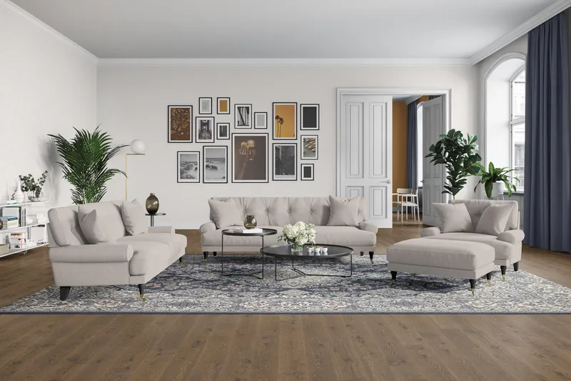 Andrew Loveseat - Beige/Krom - Products - Möbler - Fåtölj & stolar - Fåtölj