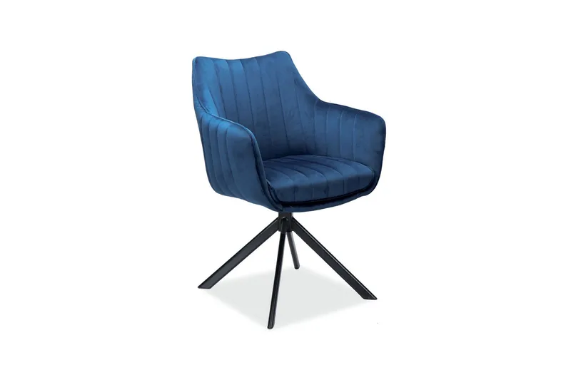 Azaila Karmstol Snurrbar, Sammet/Marinblå/Svart