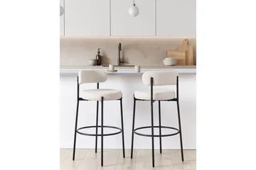 Barstol Allison set om 2 Vit-Svart - Vit-Svart - Products - Möbler - Fåtölj & stolar - Barstol & barpall