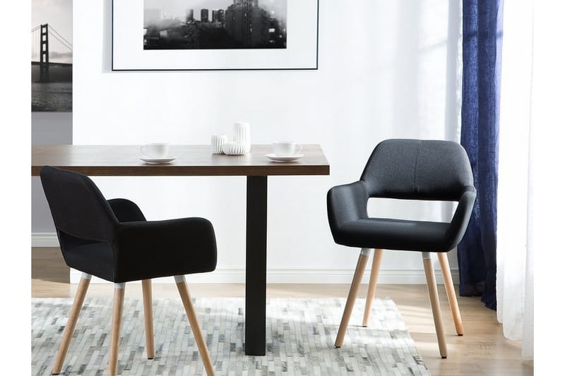 Chicago Stol Set Om 2 St - Svart - Products - Möbler - Fåtölj & stolar - Karmstol
