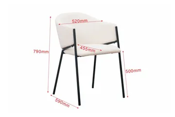 Filip Matstol - Vit Bouclé - Products - Möbler - Fåtölj & stolar - Karmstol