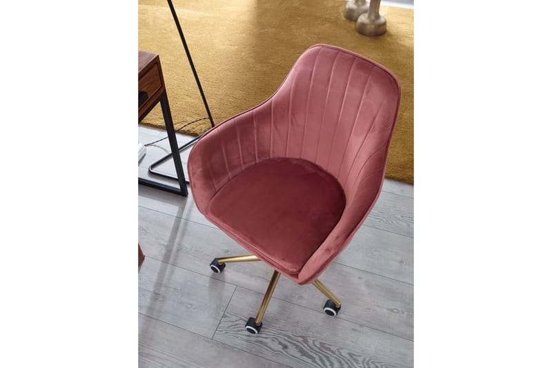 Hubdam Kontorsstol - Rosa/Guld - Products - Möbler - Fåtölj & stolar - Kontorsstol & skrivbordsstol